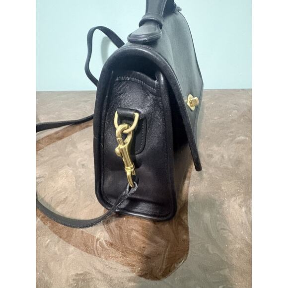 Vintage Coach Black Leather Court Bag Satchel Crossbody 9870 - Picture 8 of 16